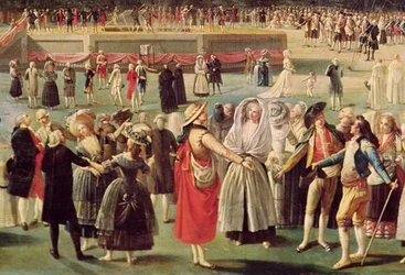 The Ascent of the Montgolfier Balloon at Aranjuez, ca 1764 (detalj av 38558)